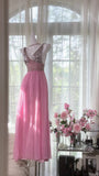 Vintage Beaded V-Neck Sequined Chiffon Backless Prom Dress HZ1022