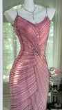 Luxurious Heavy Pink Tassel Beaded Mermaid Prom Dress HZ1022