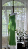 Shiny Full Beaded Heavy Green Mermaid Backless Evening Gown Prom Dress HZ1022