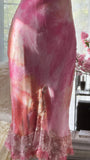 Elegant Rose Oil Painting Gradient Pink Mermaid Prom Dress HZ1022