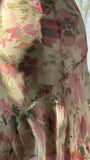 Flowing Chiffon Sequin Print Pink Irregular Skirt Prom Dress HZ1022
