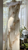 Flowy One Shoulder Chiffon Beaded Elegant Prom Dress HZ1022
