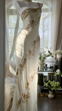 Flowy One Shoulder Chiffon Beaded Elegant Prom Dress HZ1022