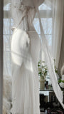 Elegant White Strap Herringbone Beaded Chiffon Evening Gown Prom Dress HZ1022