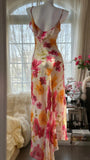 Colorful Printed V-Neck Chiffon Mermaid Prom Dress HZ1022