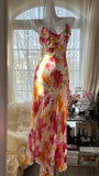 Colorful Printed V-Neck Chiffon Mermaid Prom Dress HZ1022