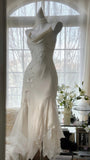 Pure and Elegant Chiffon Strap Beaded Mermaid Prom Dress HZ1022