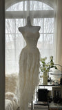 Fairy-like Tube Top With Heart-shaped Collar And Beaded Wood Ear Curled Skirt Chiffon Prom Dress HZ1022