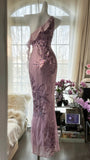 Pink Gradient Pink Fairy Beaded Chiffon Mermaid Evening Dress Prom Dress HZ1022