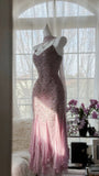 Stunning Purple Chiffon Beaded Prom Dress HZ1022