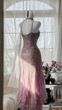 Stunning Purple Chiffon Beaded Prom Dress HZ1022