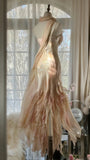 Beautiful Pink Strap Chiffon Irregular Skirt Long Prom Dress HZ1022
