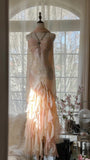 Beautiful Pink Strap Chiffon Irregular Skirt Long Prom Dress HZ1022