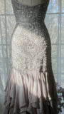 Charming Purple Beaded Short Front And Long Back Ruffled Chiffon Skirt Prom Dress HZ1022