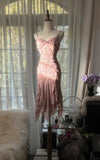 Cute Cherry Blossom Pink Beaded Chiffon Irregular Hem Prom Dress HZ1022