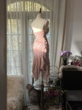 Cute Cherry Blossom Pink Beaded Chiffon Irregular Hem Prom Dress HZ1022