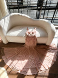 Vintage Palace V-neck Beaded Chiffon Long Prom Dress HZ1022