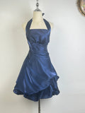 Vintage Dark Green Halter Neck Floral Mini Homecoming Dress HZ1022