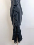 Elegant Black Strapless Satin Mermaid Homecoming Dress HZ1022