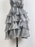 Vintage Laser Silver Strap Cake Skirt Homecoming Dress HZ1022
