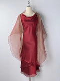 Elegant Burgundy Round Neck Homecoming Dress HZ1022