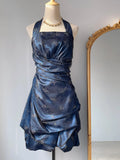 Elegant Halterneck Floral Skirt Homecoming Dress HZ1022