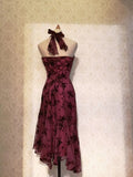Vintage Chic Halter Neck Beaded Chiffon Prom Dress HZ1022