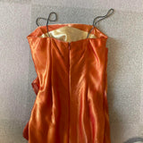 Beautiful Orange Shoulder Strap Laser 3D Flower Mermaid Prom Dress HZ1022