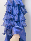 Cute Royal Blue Cake Skirt A-line Long Prom Dress HZ1022