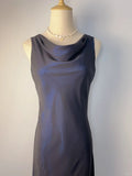 Elegant And Gentle Blue And Black Round Neck Sleeveless Long Prom Dress HZ1022