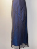 Elegant And Gentle Blue And Black Round Neck Sleeveless Long Prom Dress HZ1022