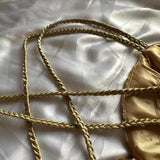 French Retro Gold Beaded Satin Irregular Skirt Prom Dress HZ1022