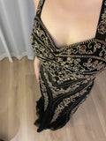 Sexy And Beautiful Black Halter Neck Mermaid Beaded Sequined Long Prom Dress HZ1022