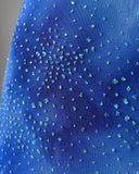 Stunning Blue Spaghetti Strap Beaded Fitted Prom Dress HZ1022