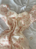 Pretty Pink Floral Chiffon Off-the-shoulder Irregular Hem Homecoming Dress HZ1022