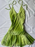 Green Shimmering Halterneck Chiffon Mini Homecoming Dress HZ1022