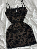 Vintage Purple Black Lace Strap Mini Homecoming Dress HZ1022