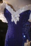 Sparkling One Shoulder Violet Sequin Mermaid Long Prom Dress HZ1022