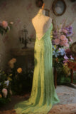 Fresh Green Chiffon Beaded Backless Mermaid Long Prom Dress HZ1022