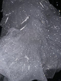 Sparkling Galaxy Silver Beaded Bow Tulle Princess Prom Dress HZ1022