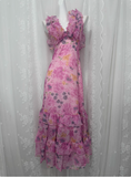 French Tea Break Floral Backless V-Neck Prom Dress HZ1022