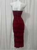 Sexy Tube Top Printed Waist And Hip-hugging Prom Dress HZ1022