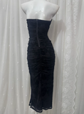 Sexy Tube Top Printed Waist And Hip-hugging Prom Dress HZ1022