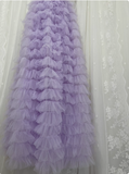 Elegant Purple One Shoulder Sequined Layered Tulle Long Prom Dress HZ1022