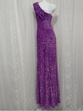 Charming Purple Sequined High Slit Long Prom Dress HZ1022