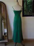 Vintage Dark Green Strapless Slim Fit Elegant Prom Dress HZ1022