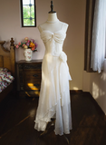 Elegant French Camellia Strap Irregular Prom Dress HZ1022