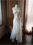 Elegant French Camellia Strap Irregular Prom Dress HZ1022