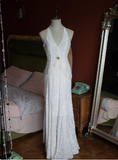Sexy Lace Halter V Neck Mermaid Prom Dress HZ1022