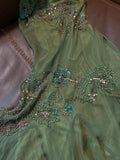 Elegant Green Spaghetti Strap Beaded Chiffon Mermaid Prom Dress HZ1022